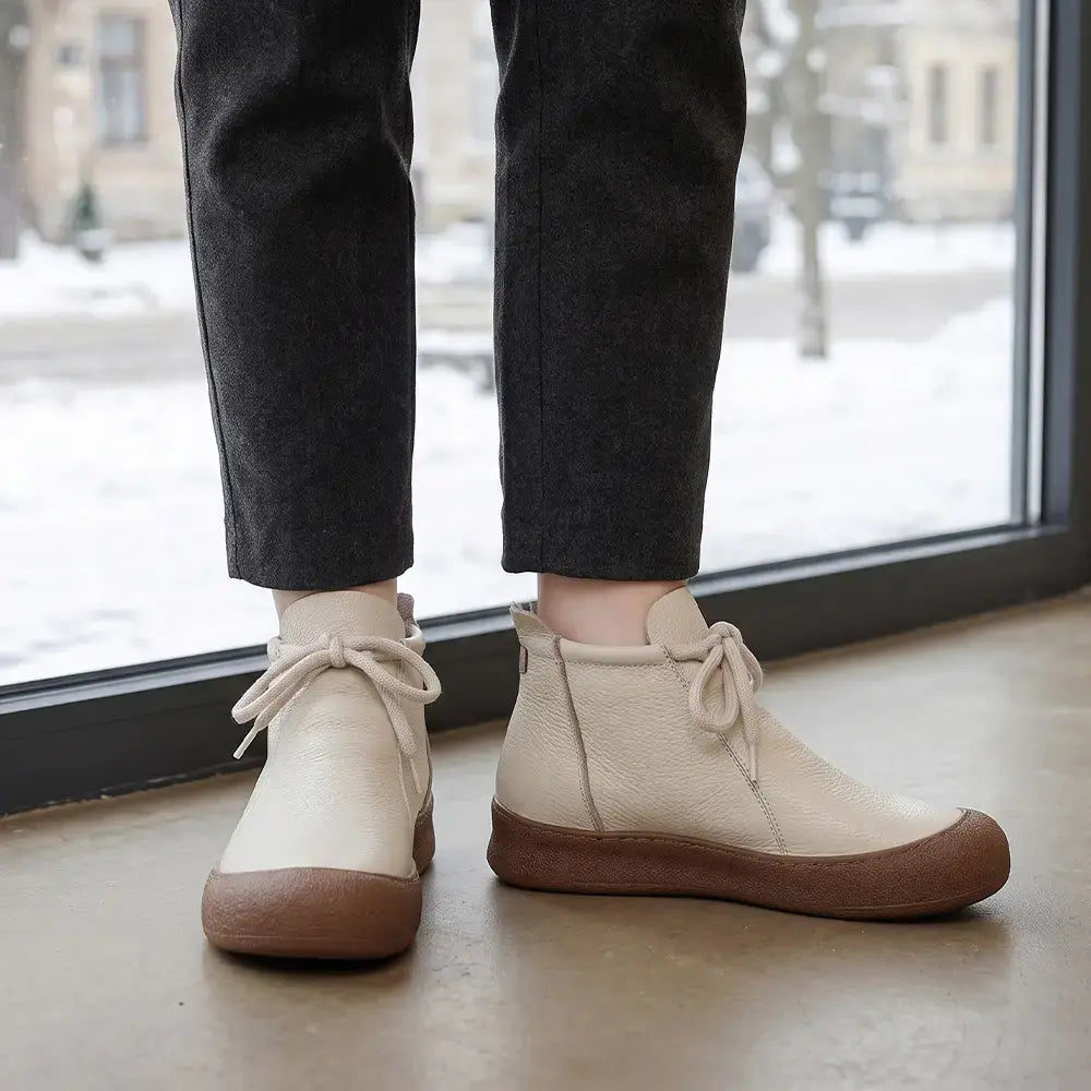 ✨【Veličine 35–40】Ženske tople gležnjače od prave kože – model na vezanje, dostupne u više boja🥰