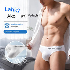 【Balenie 5 kusov】 【M-2XL】Nové pánske bezšvové nohavičky s nízkym pásom z ľadového hodvábu - 【50-90 kg】