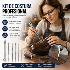 🧵【2 juegos】👞 Set de Agujas de Costura Intercambiables 5 en 1 – Kit Profesional para Reparación de Zapatos y Manualidades en Cuero 🛠️✨