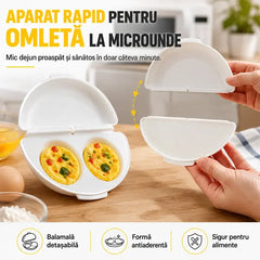 🍳【2 unidades】✨ Molde para Cocinar Huevos en Microondas – Diseño Desmontable de Doble Compartimento, Material Antiadherente de Grado Alimenticio, Ideal para Huevos Poché y Fritos, la Opción Rápida para el Desayuno 🥚