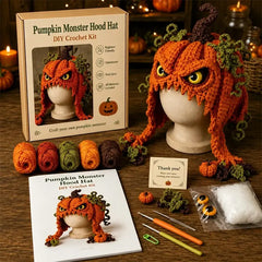 ✨🧶 Kit de Crochet DIY: Gorro con Capucha de Fantasía – Teje tu Estilo Mágico 🧝‍♀️✨