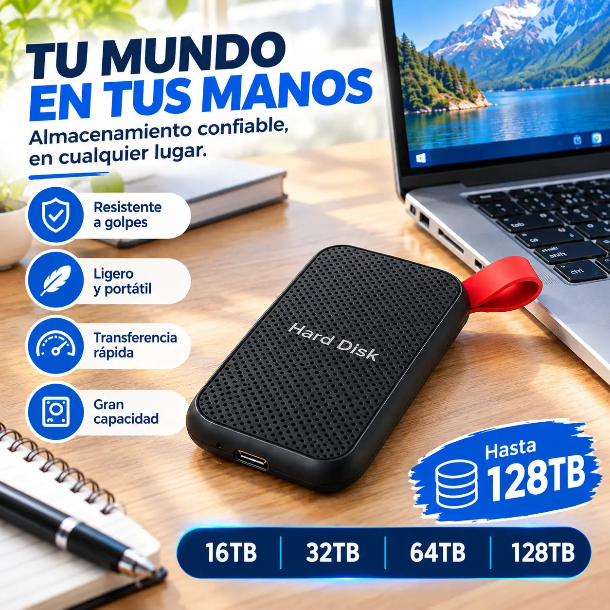 【16TB/32TB/64TB/128TB】⚡Unidades de estado sólido portátiles de alta velocidad