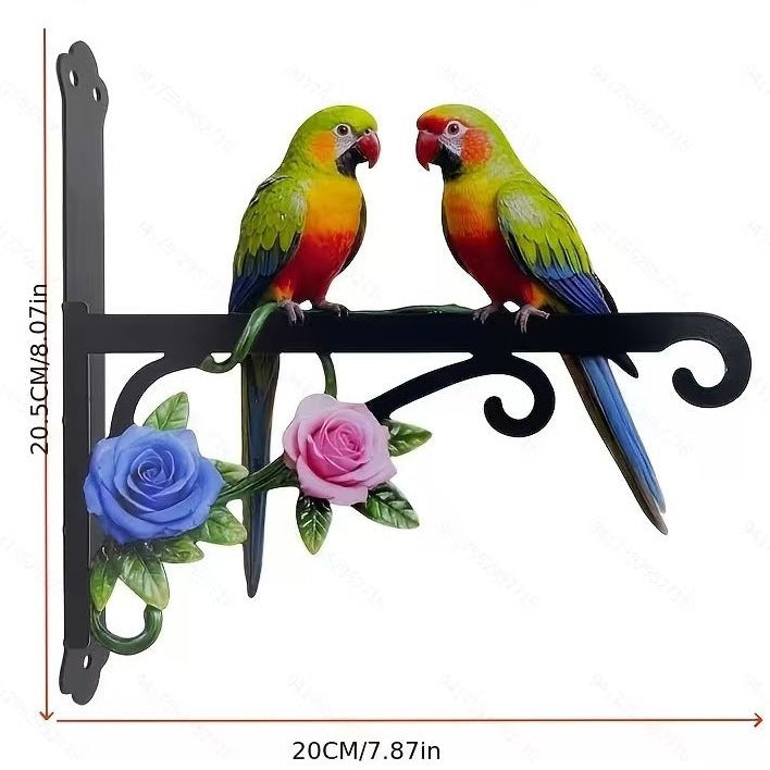 🐦【Decoración de jardín 2026】Soporte de pared de hierro forjado para macetas, gancho decorativo estilo retro con pájaros y flores para el jardín (6 diseños) ✨