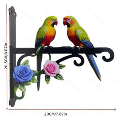 🐦【Decoración de jardín 2026】Soporte de pared de hierro forjado para macetas, gancho decorativo estilo retro con pájaros y flores para el jardín (6 diseños) ✨