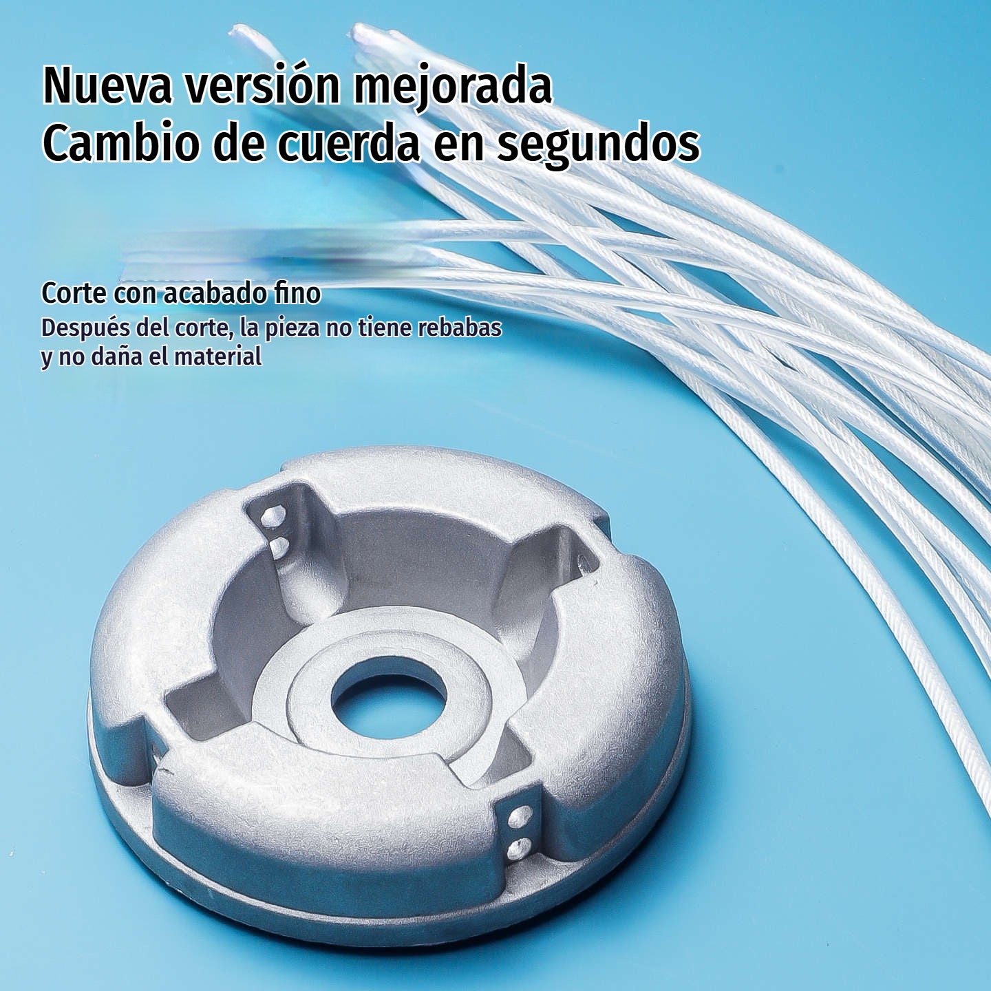 🔥✨【1 cabezal + 10 cables de acero】🔥 Cabezal de repuesto para desbrozadora/cortacésped – Compatible con hilo de nailon o cable de acero 🌿✂️⚙️