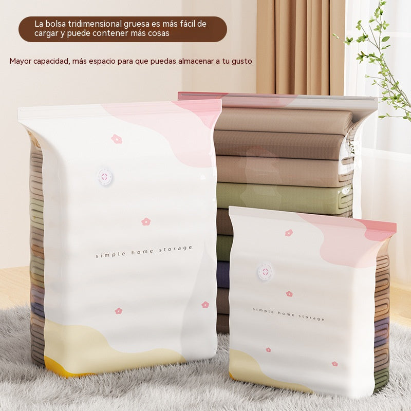 🧳【Juego de 5 piezas】💨 Bolsa de almacenamiento al vacío grande y compresible: no requiere bomba, es a prueba de fugas e ideal para ahorrar espacio en maletas y en casa ✈️