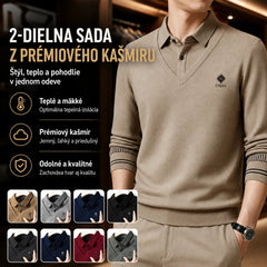 👔Predaj na konci roka🔥【M-4XL】Mužský prémiový kašmírový dvojdielny teplý top všetko v jednom