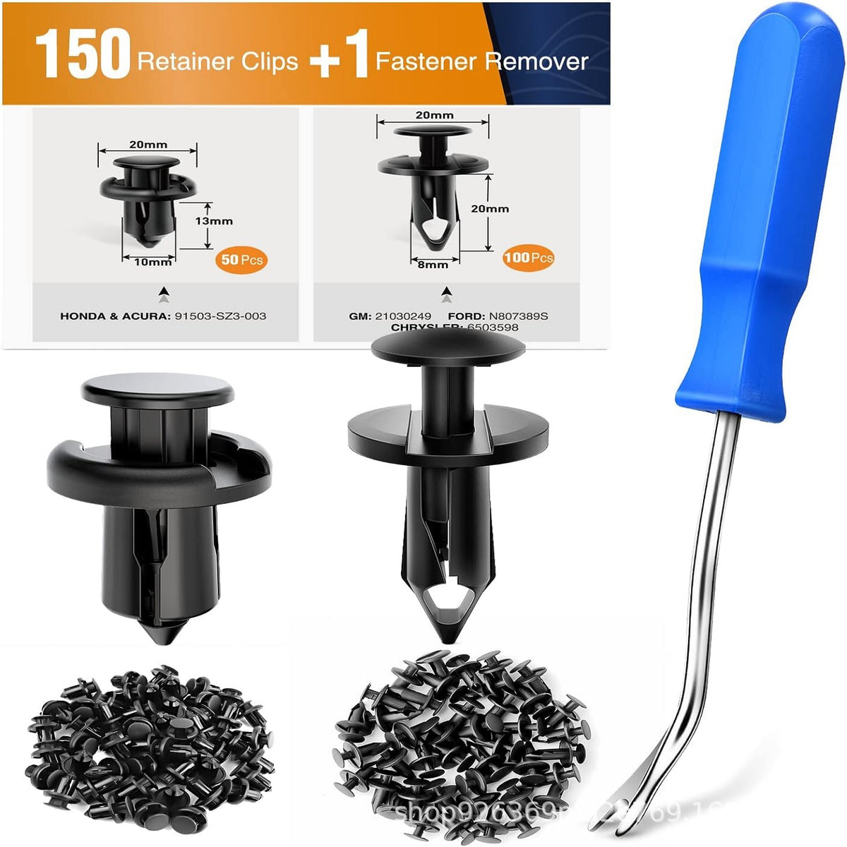🧰🛠️【Juego de 150 piezas + alicates】Juego de hebillas de plástico para tornillos de expansión automotrices