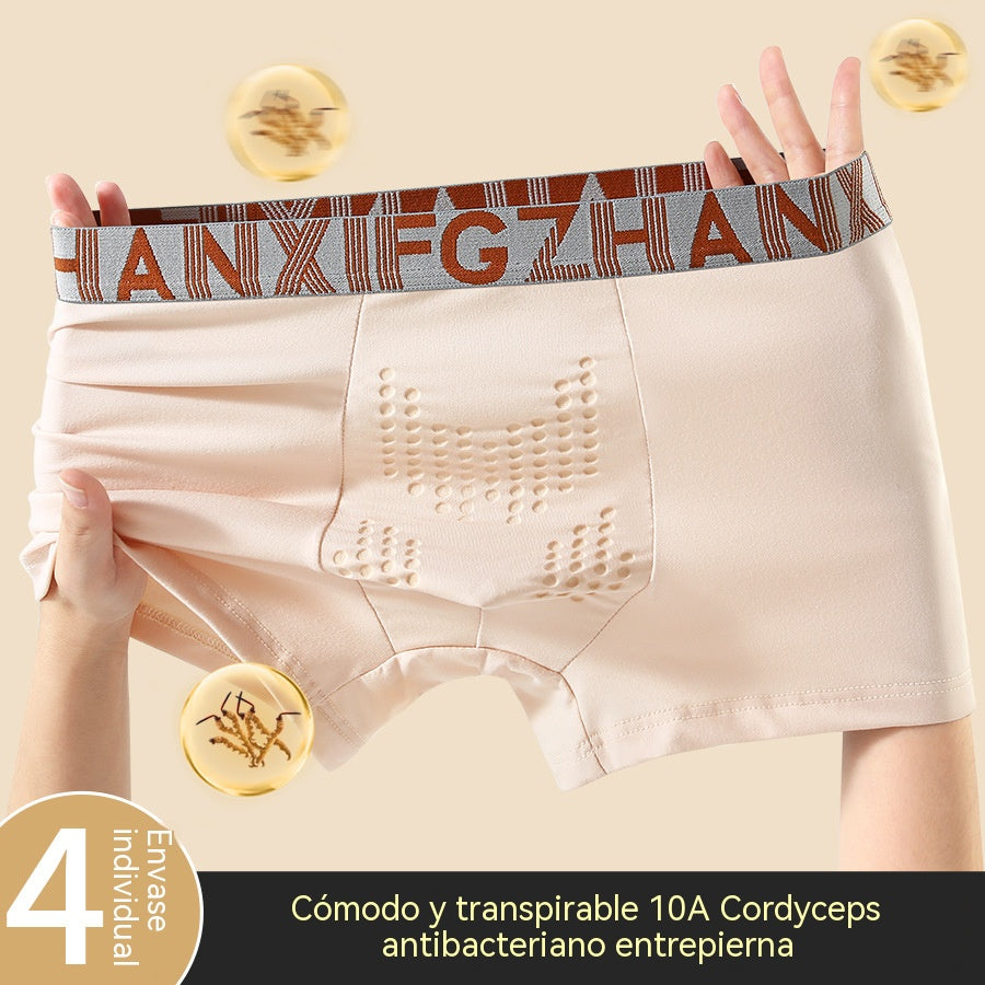 【Juego de 4 piezas】Ropa interior deportiva transpirable de secado rápido para hombre, talla 10A.
