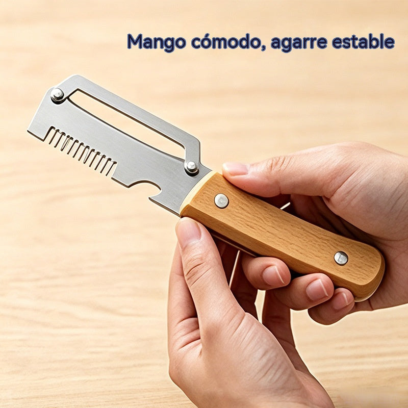 ✅Compra 1 y llévate 1 gratis (2 artículos) 🧅🔪 Pelador de cocina multifuncional 3 en 1: ¡Pela, corta y abre botellas! 🔥