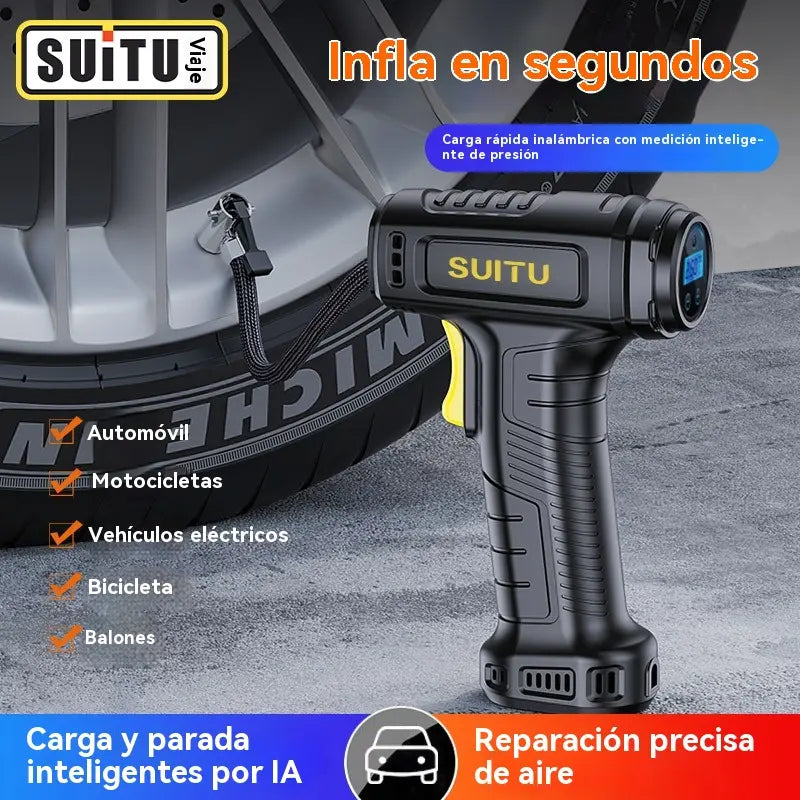 🔥 50% de descuento 🚗💨 Inflador de neumáticos portátil e inalámbrico multifuncional para coche (con pantalla digital)