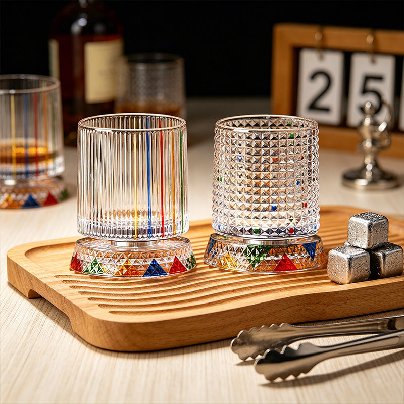 🥃【270ml】💎Vaso de whisky giratorio 360°, vaso de licor antiestrés pintado