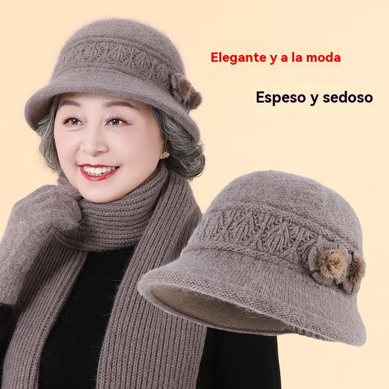 🧶Sombrero + bufanda🧶 Compañero cálido en invierno: gorro de lana de punto cálido