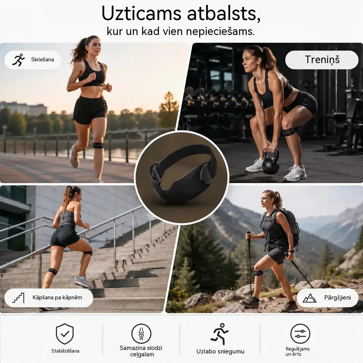 【2 pāri (4 gab.)】🏃‍♀️ Sporta ceļgalu ortoze – ērts un drošs atbalsts