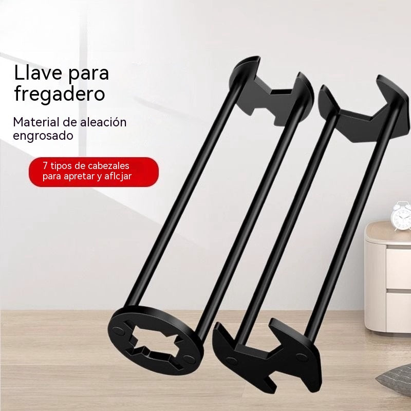 🔥【2 artículos por 28 €】🔥Llave multifuncional para fregadero, llave universal para tuberías de agua, herramienta para la instalación y reparación de fregaderos y grifos de baño