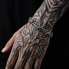 🔥【Compra 1 y llévate 1 gratis】🔥Pulsera cubana para hombre con diseño de espinas, estilo hip hop europeo y americano.