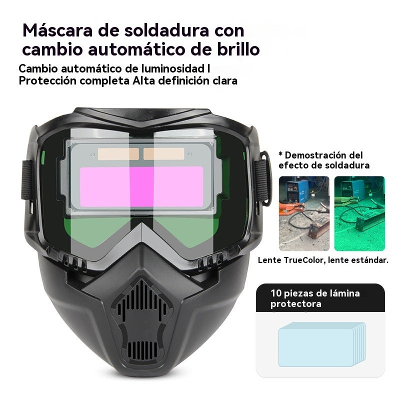 🔥【50%OFF】😎Casco de soldadura totalmente automático con cambio de luz y máscara protectora montada en la cabeza para soldadores