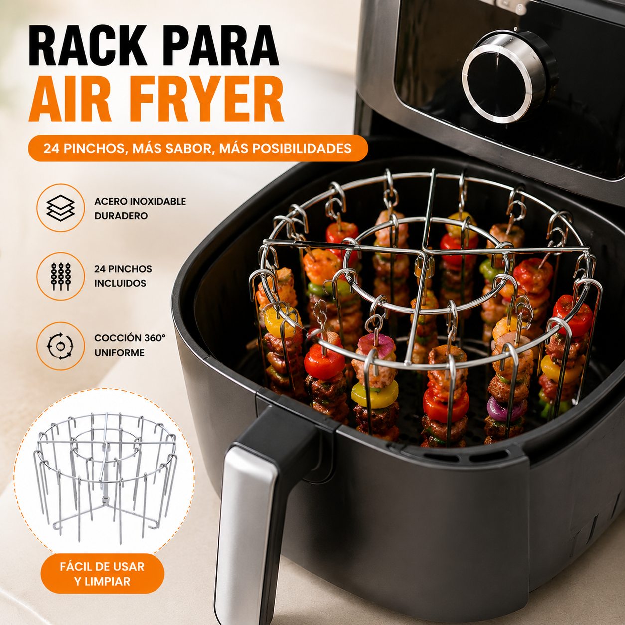 🔥Compre 1 y obtenga 1 gratis（2 juegos）✨Parrilla de acero inoxidable para brochetas🍢