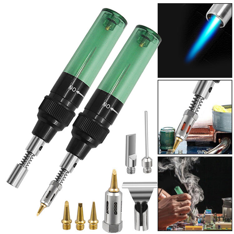 💥【 incluye cuerpo principal + 3 * conectores】🧰Pequeño soldador de gas portátil 4 en 1 herramienta de soldadura