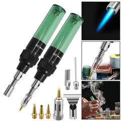 💥【 incluye cuerpo principal + 3 * conectores】🧰Pequeño soldador de gas portátil 4 en 1 herramienta de soldadura