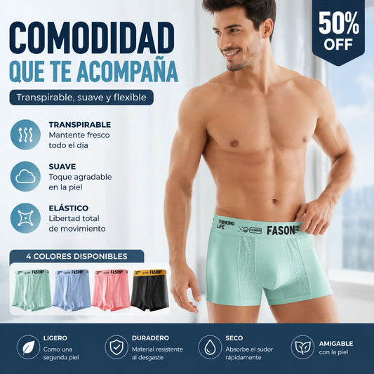 【6 piezas-6 colores】 Calzoncillos bóxer de seda helada para hombre con malla transpirable