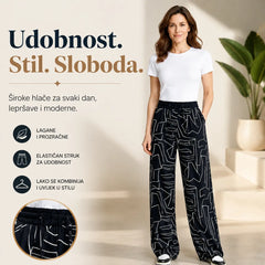 👖Ženske hlače visokog struka od ledeno svile – široki kroj, plus veličine 40-100 kg – prozračne hlače širokih nogavica za ljeto