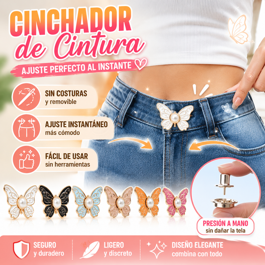 🌸🦋 COMPRA 5 Y LLÉVATE 5 GRATIS 🎁💜 Hebilla ajustable de cintura con forma de mariposa extraíble: sin herramientas, ajuste perfecto para jeans, faldas y vestidos ✨👗💃