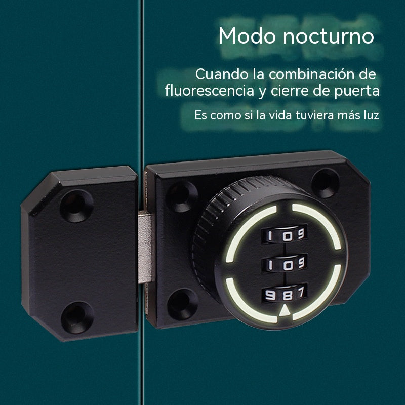 Cerradura de combinación antirrobo sin necesidad de taladrar para puertas de armarios