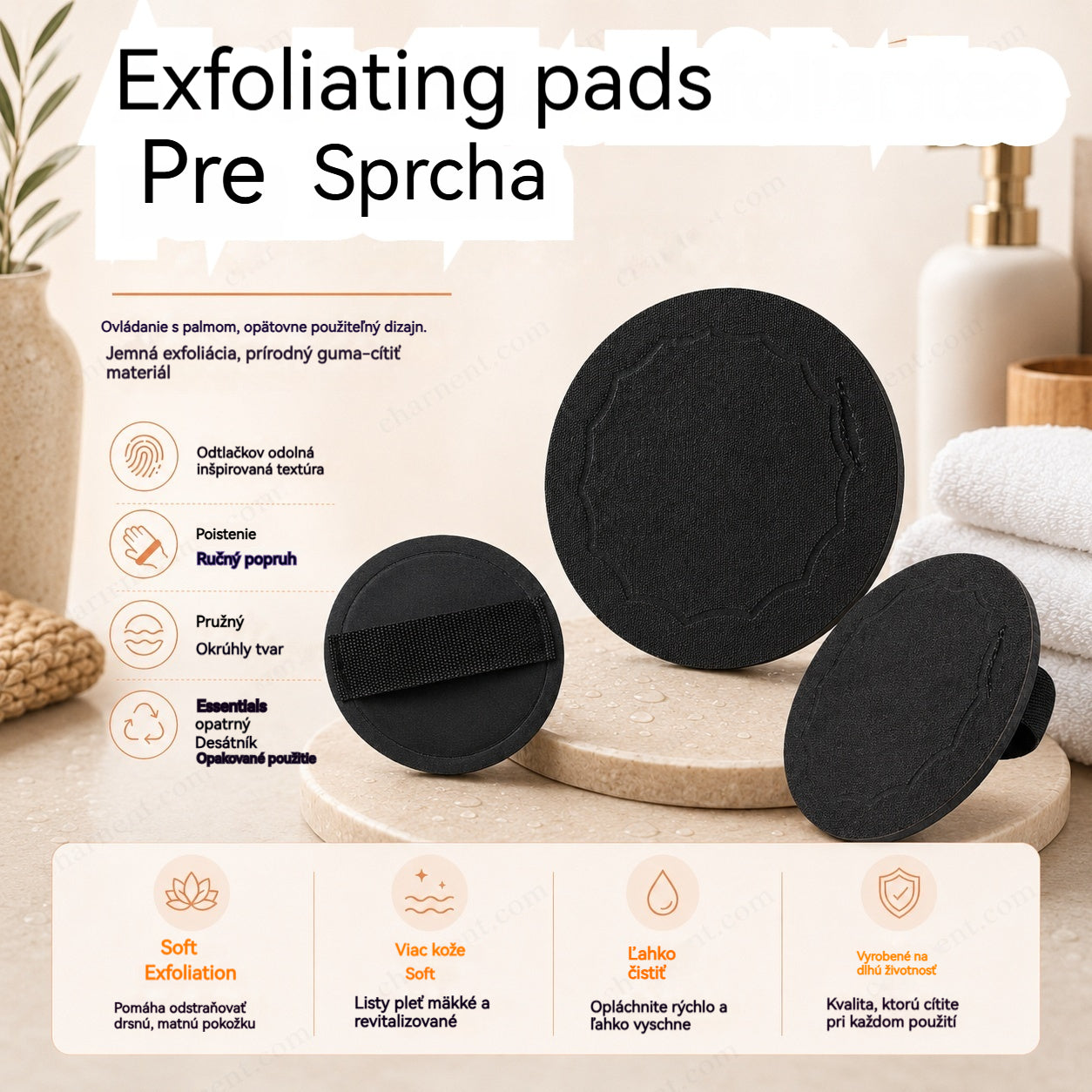 4 kusy 20€🚿 Exfoliačné hubky do sprchy 🧖‍♀️✨ Hladká a čistá pokožka bez podráždenia