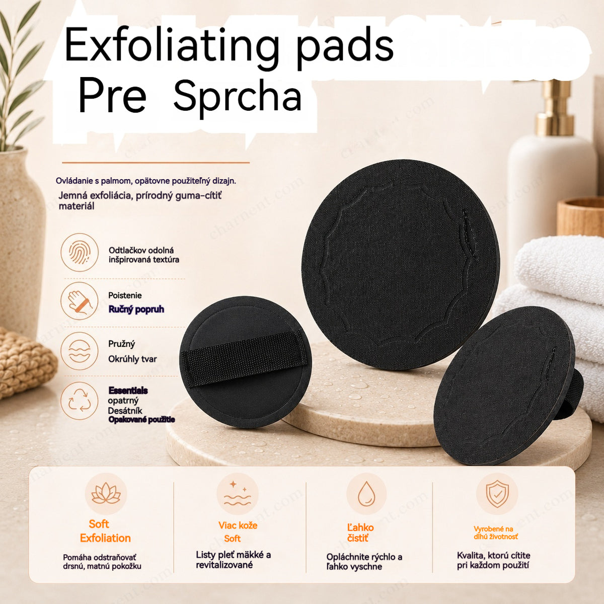 4 kusy 20€🚿 Exfoliačné hubky do sprchy 🧖‍♀️✨ Hladká a čistá pokožka bez podráždenia
