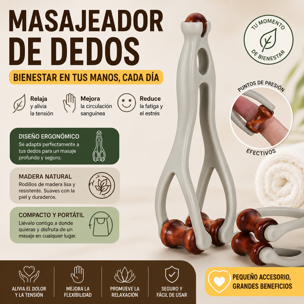 🎁【Compra 1 y llévate 1 gratis】🌿🧘 Bola de masaje de piedra Bian – para manos y dedos | Superficie lisa, ideal para la relajación y la prevención del dolor articular 💆‍♀️