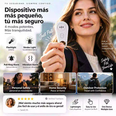 🚨🔦 Llavero de Alarma de Seguridad Personal 130dB | Sirena de Emergencia con Modo por Vibración, Linterna Recargable y Luz Estroboscópica | Para Mujeres, Mayores, Viajes y Hoteles 🛡️