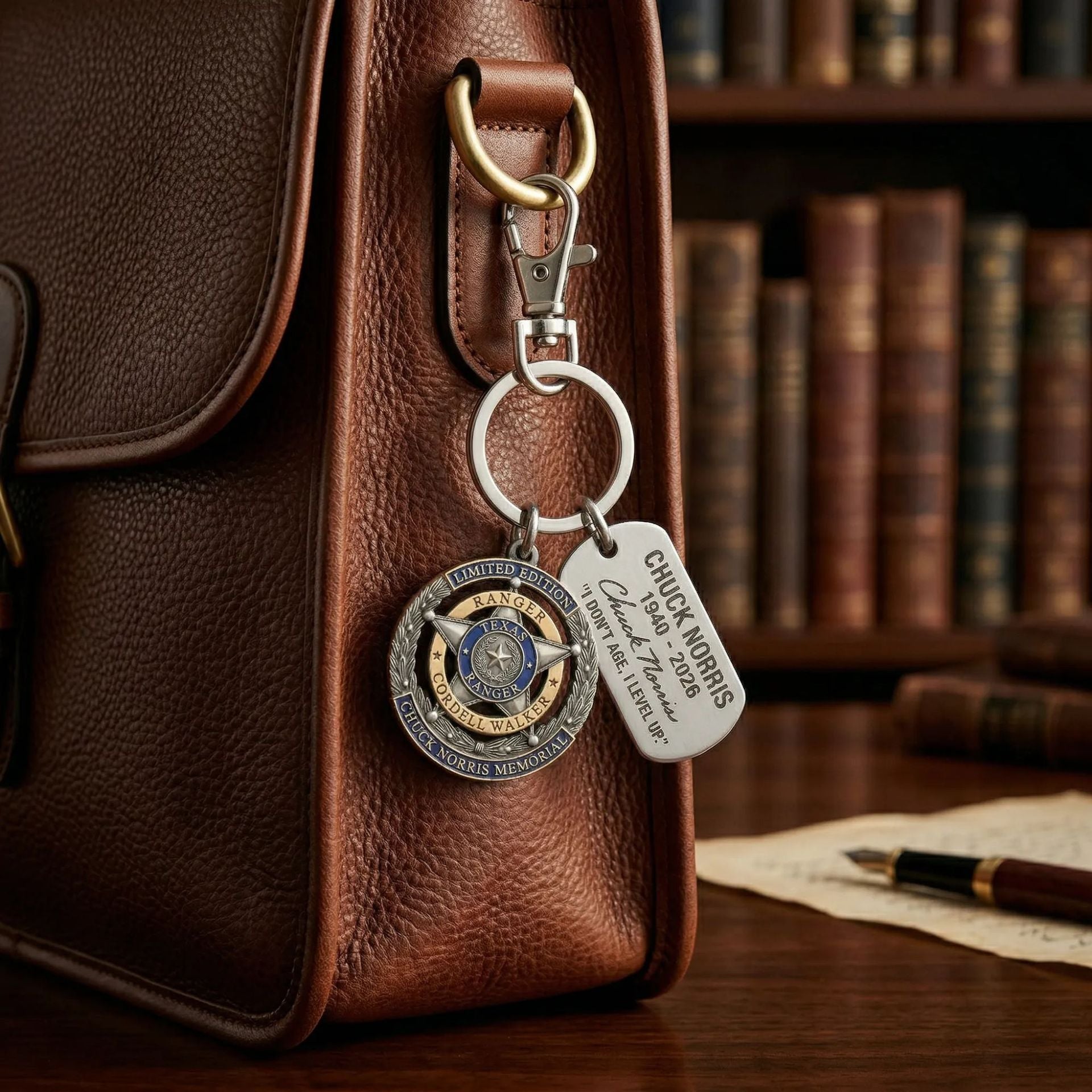 🔥【Compra 1 y llévate 1 gratis】🏍️Llavero con moneda conmemorativa de la Policía Montada de Texas