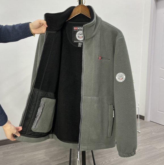 【XS-3XL】Męska kurtka casualowa, ciepła, na jesień i zimę, z grubego aksamitnego polaru, w dużym rozmiarze