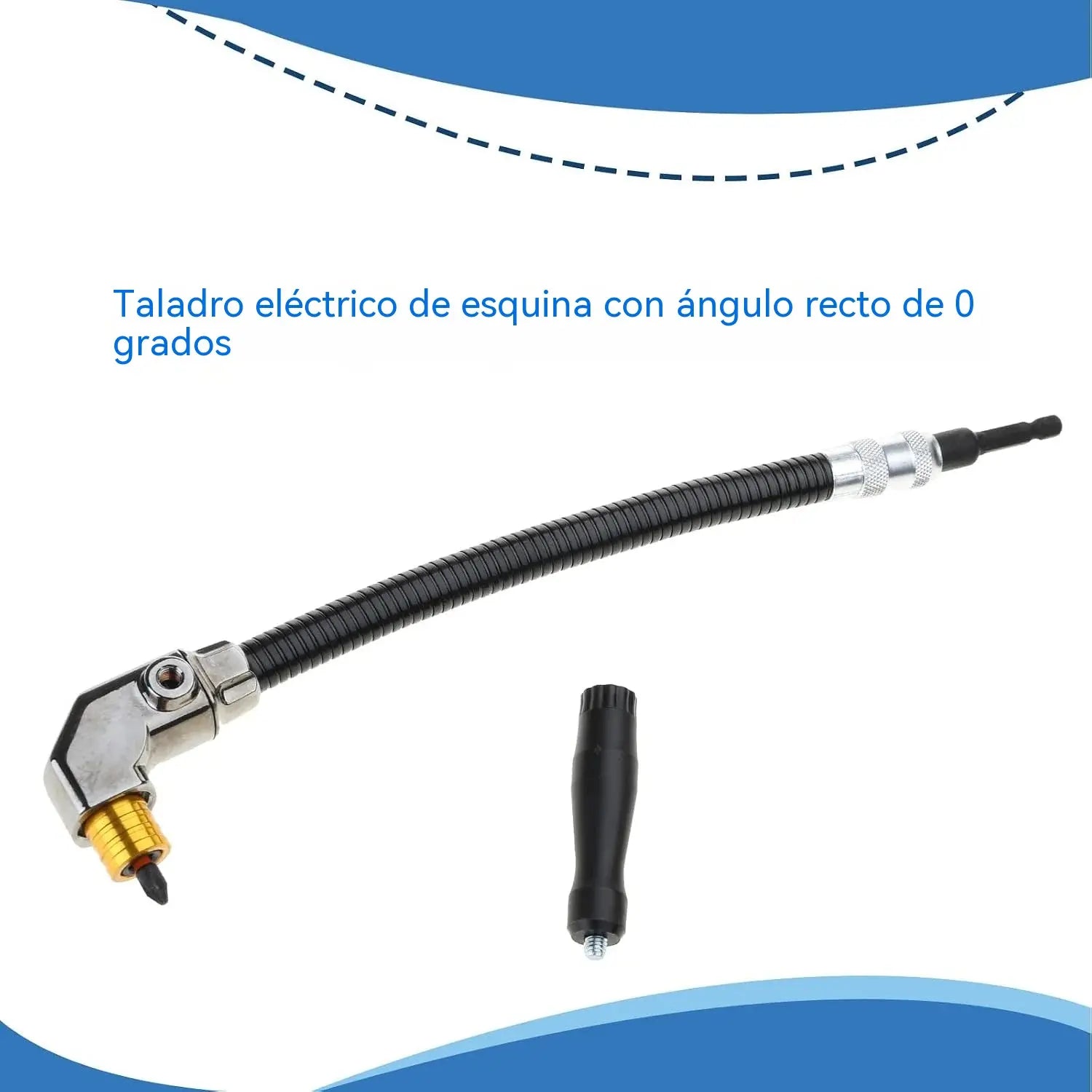 🔧 Accesorio de taladro flexible de ángulo recto de 90 grados con eje flexible largo