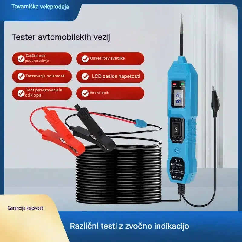 Večnamenski avtomobilski preskusni svinčnik z LCD zaslonom, tester tokokrogov 3,5-36V.