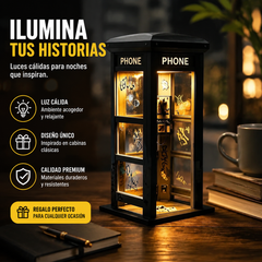 ✨⏰ EDICIÓN LIMITADA Lámpara de ambiente con forma de cabina telefónica vintage: diseño nostálgico con luz ambiental cálida 💡📞