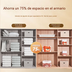 🧳【Juego de 5 piezas】💨 Bolsa de almacenamiento al vacío grande y compresible: no requiere bomba, es a prueba de fugas e ideal para ahorrar espacio en maletas y en casa ✈️
