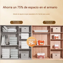 🧳【Juego de 5 piezas】💨 Bolsa de almacenamiento al vacío grande y compresible: no requiere bomba, es a prueba de fugas e ideal para ahorrar espacio en maletas y en casa ✈️