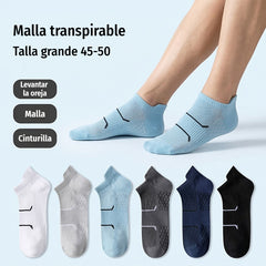 🧦12 Pares de calcetines de algodón para hombre – Tobilleros ligeros, absorbentes y súper transpirables ☀️💨