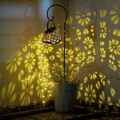 💐🔥【Hervidor pequeño + soporte】Lámpara solar de tetera para decoración de jardín