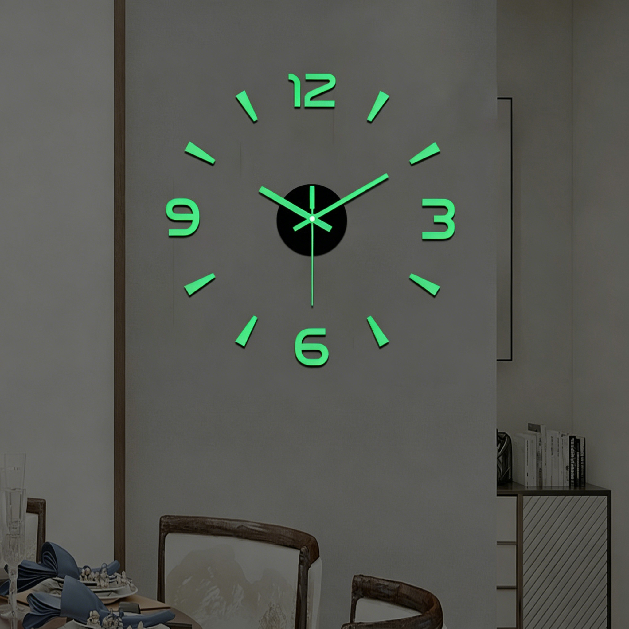 🕑✨Reloj de pared acrílico luminoso 3D sin necesidad de taladrar (requiere montaje)