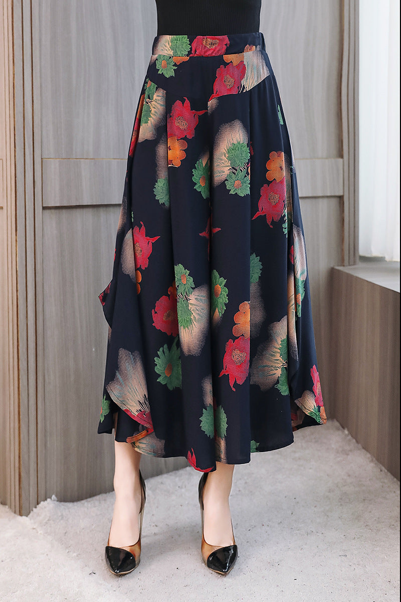 🔥【39%OFF】【XL-5XL】Pantalones de cintura alta, sueltos y adelgazantes con estampado de nueve puntos