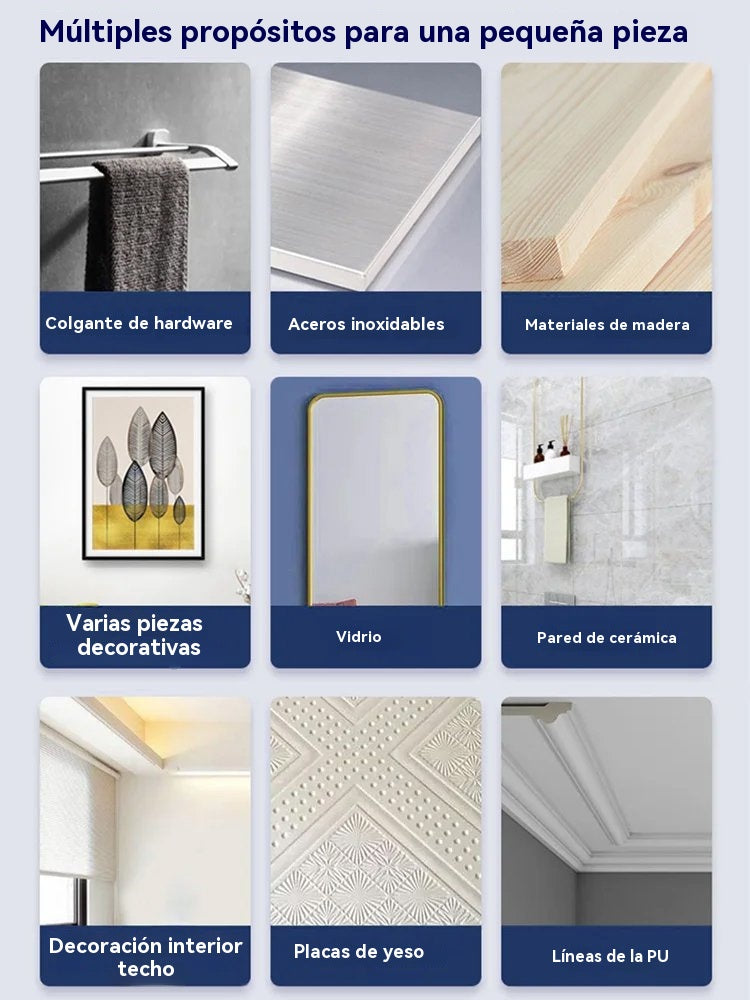 🧰📍【4 pieza 23 euros】Práctico adhesivo multiusos sin clavos: resistente al agua sin taladrar, se puede utilizar en metal, plástico, azulejos, cerámica, vidrio y madera.