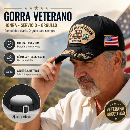 🧢⭐Gorra de béisbol conmemorativa para veteranos de la Guerra del Golfo
