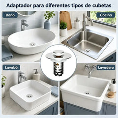 🔧 Tapón de desagüe para lavabo con mecanismo de resorte – Filtro antipestillos y antiolores, fácil instalación 🚰
