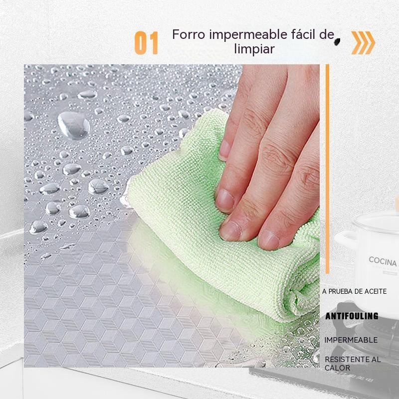 【60cm*10m】🛡️ Lámina Adhesiva de Aluminio Removible – Antigrasa, Resistente al Calor y Fácil de Limpiar