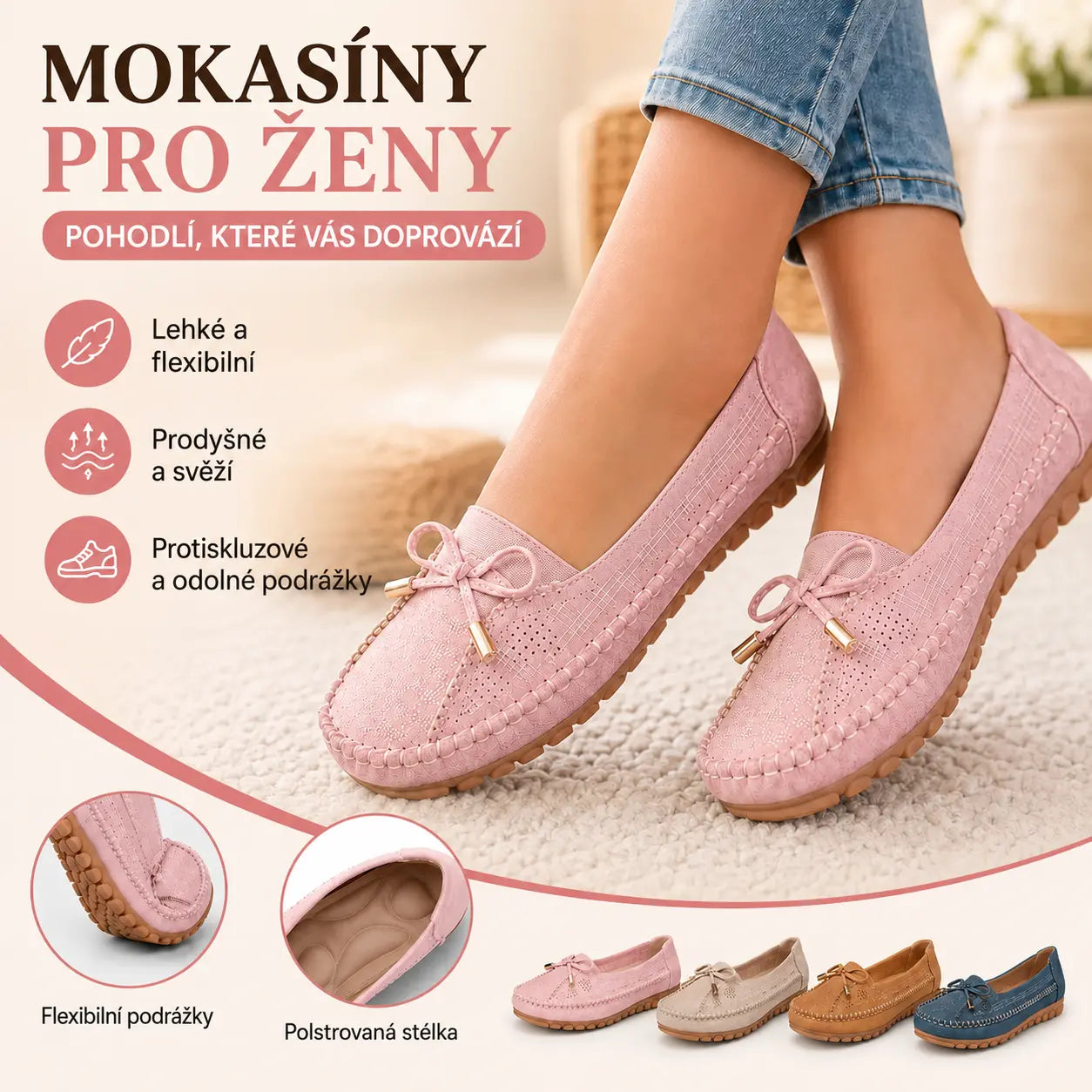【Velikosti 36-43】🔥 Dámská ortopedická obuv, vyrobená z pravé kůže, lehká, protiskluzová, prodyšná a pohodlná.