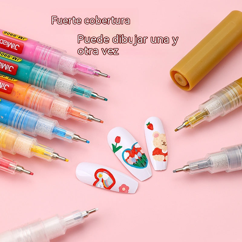 【12 bolígrafos · 12 colores】💅✨ Set de Bolígrafos para Nail Art 12 Colores | Diseño Preciso, Waterproof y Larga Duración 🎨🔥
