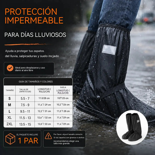 🌧️✨Nuevos cubrezapatos antideslizantes, de caña alta, gruesos e impermeables, reutilizables, adecuados para días de lluvia, condiciones de barro y nieve.